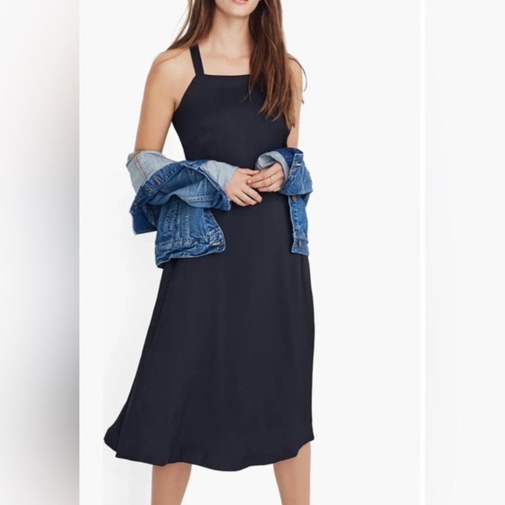Madewell Women's Black Apron Crisscross Dress EUC 00 #2024